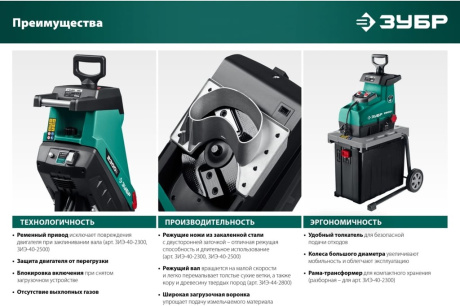 Купить Измельчитель ЗИЭ-40-2500 электр 2500 Вт Зубр фото №13