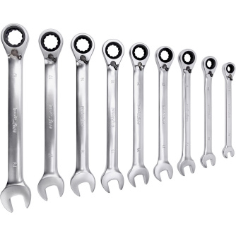 Купить Набор ключей AV Steel комбинированных 8-19мм 9 предметов трещоточных с реверсом  AV-035190 фото №2